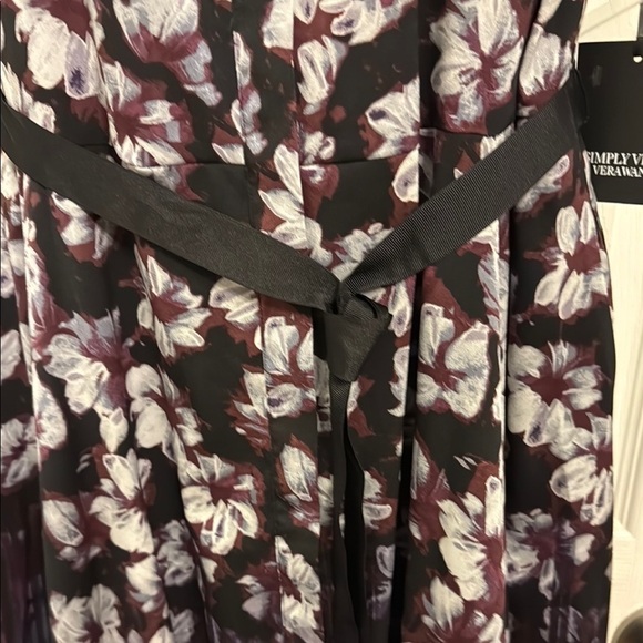Simply Vera Vera Wang Black and Purple Fit and Flare Midi Dress - Picture 6 of 13
